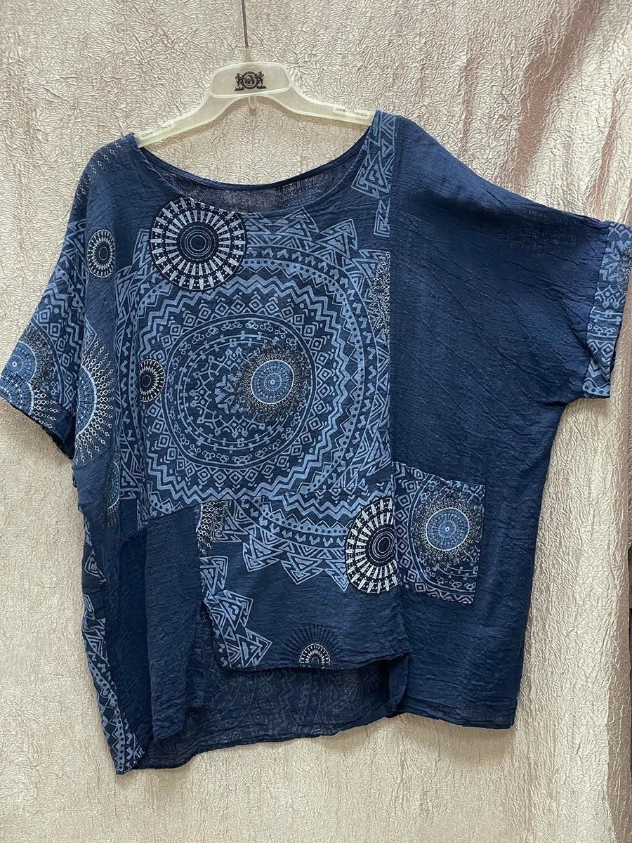 Sahara | Damen Zweiteiler Hose Set, Mandala Print Rundhals Sommer