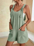 Zoe | Damen Kurz-Overall Ärmellos Träger Schleife Sommer