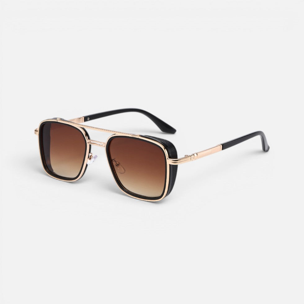 Sonnenbrille Eckig Metall Gestell Verlaufsgläser