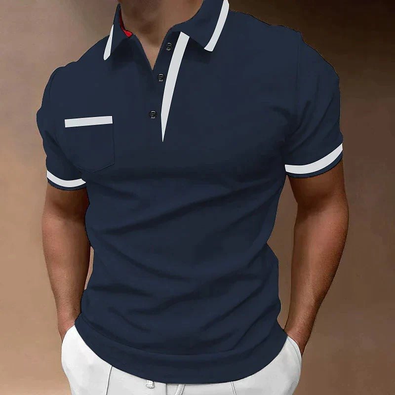 Herren Sommer Kurzarm Slim Fit Poloshirt