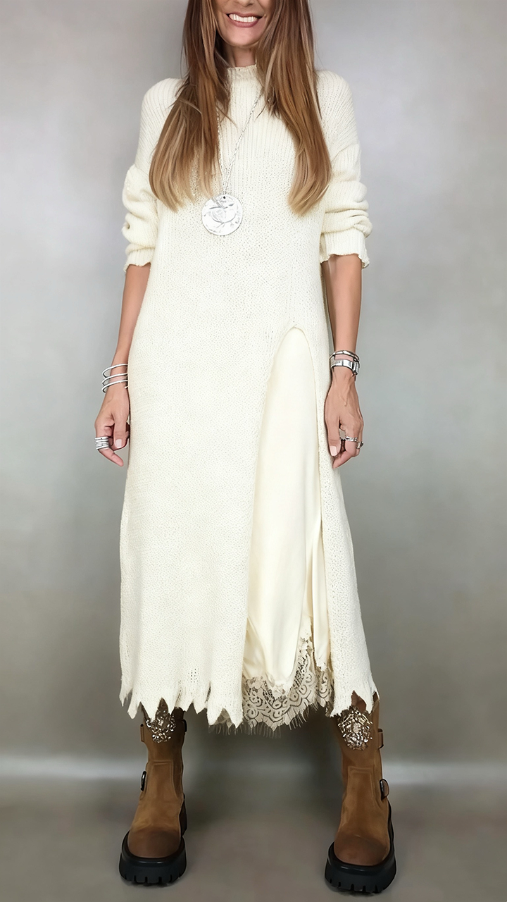 Artone™ - Elegantes Zweiteiliges Set – langer Pullover und Passendes Kleid