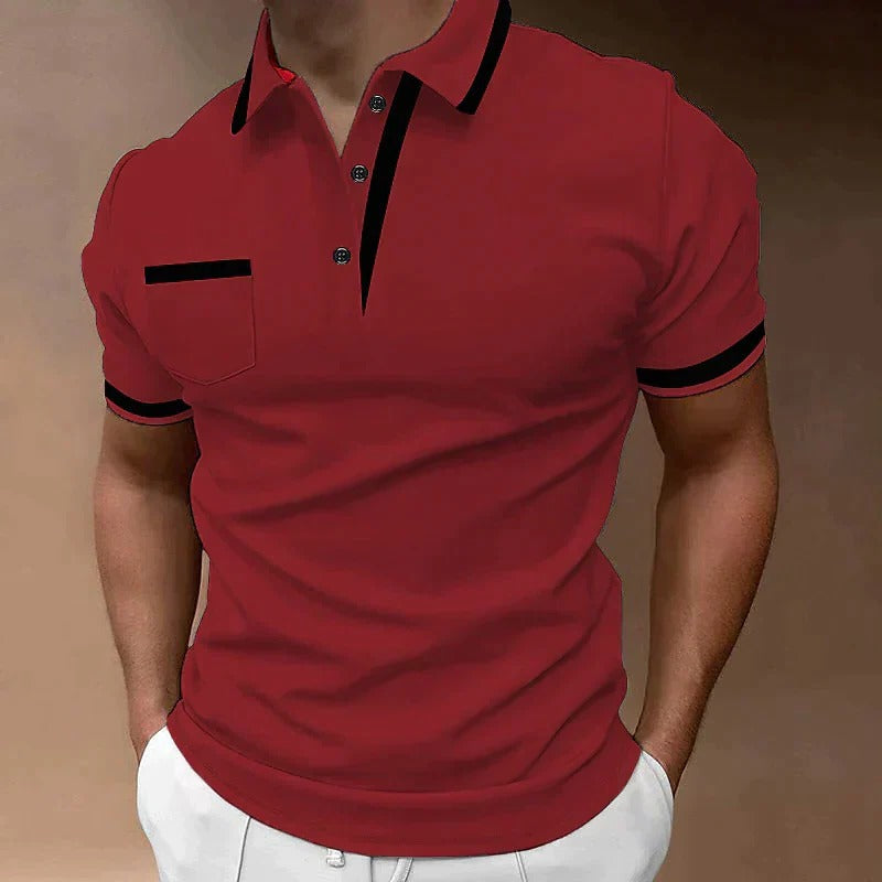 Herren Sommer Kurzarm Slim Fit Poloshirt