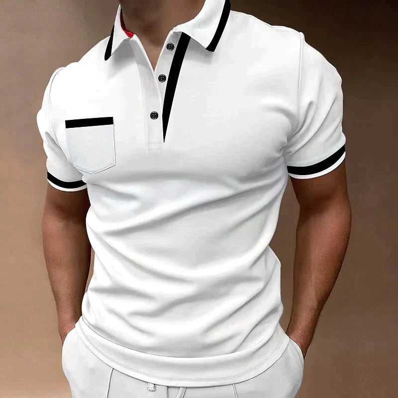 Herren Sommer Kurzarm Slim Fit Poloshirt