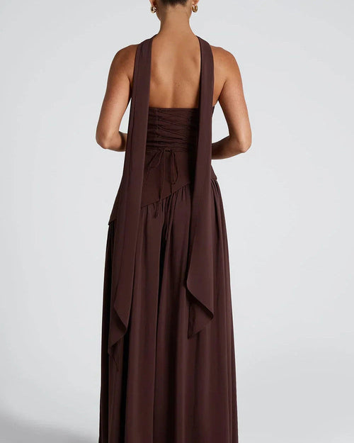 Alina Langes Korsett Abendkleid Schlitz