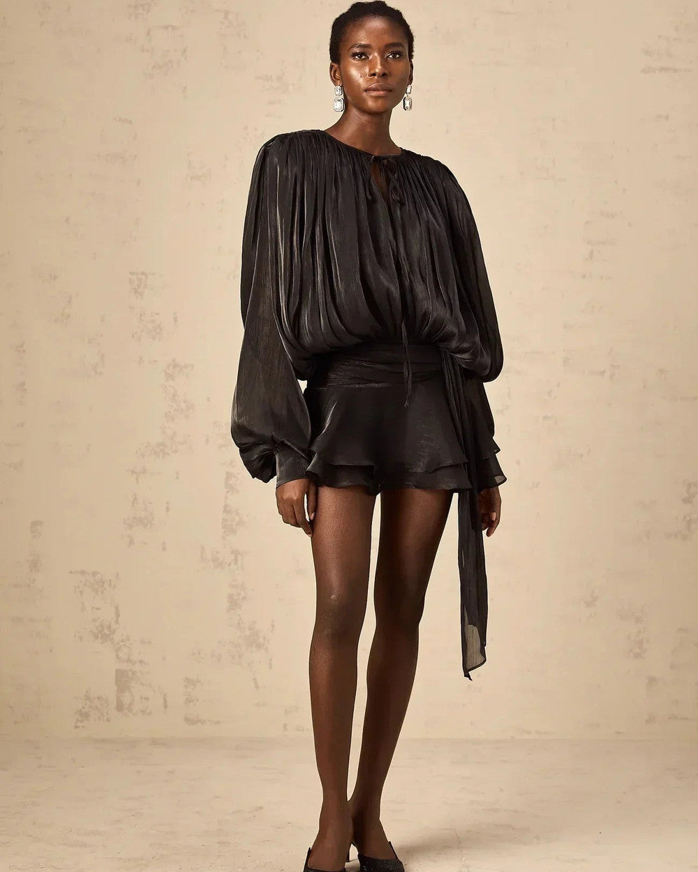 Lena Fließendes Kurzkleid Gürtel