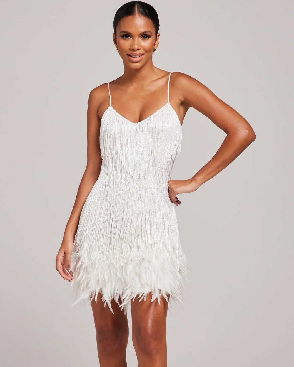 Marj Federbesetztes Abendkleid Damen