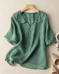 Kristi Bluse Damen Knopfdetail Vintage