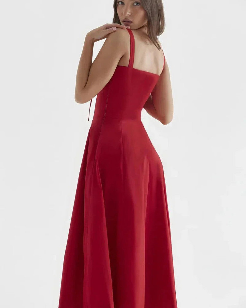 Linsay Elegantes Schnürkleid mit Schlitz