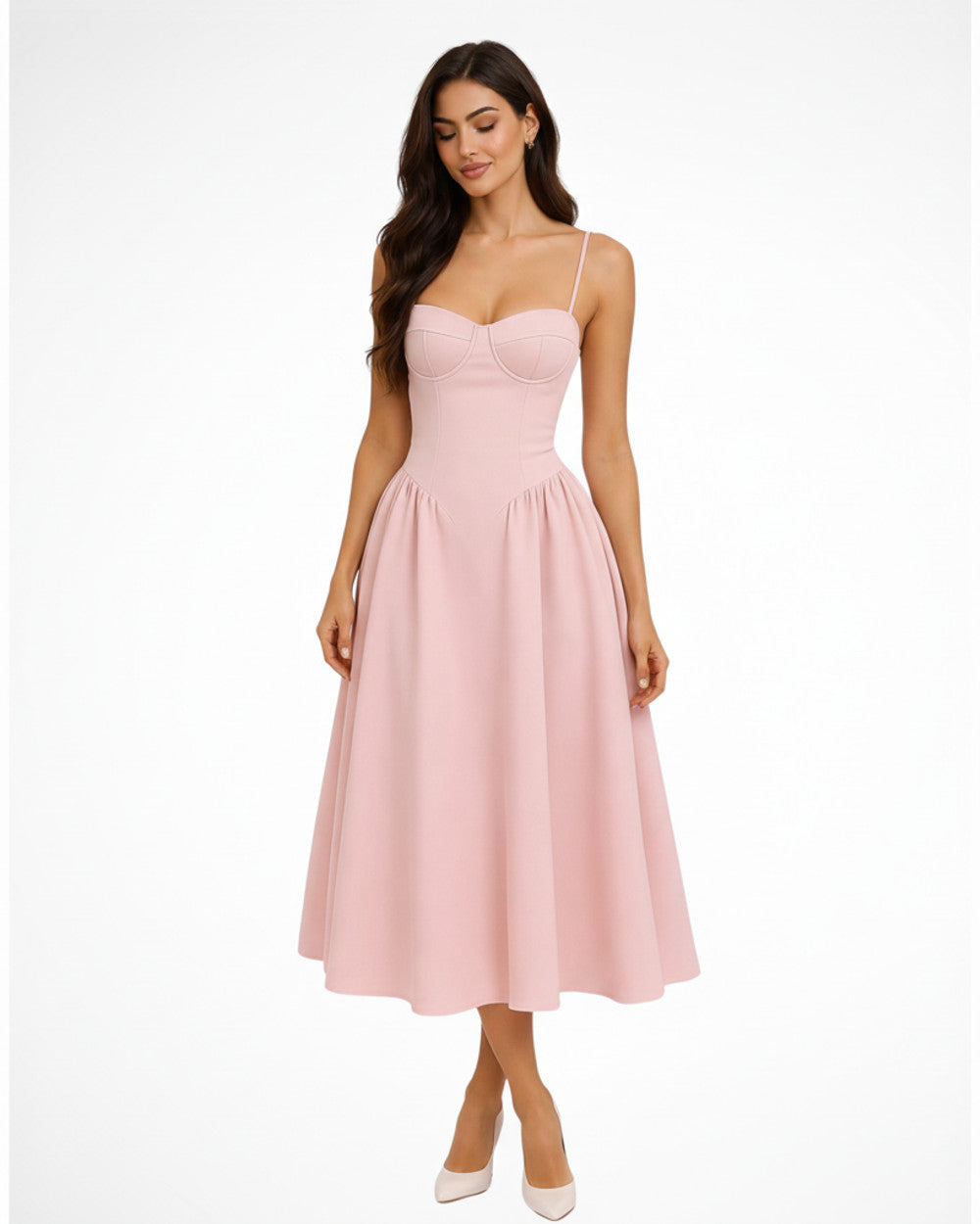 Seren Korsett Oberteil Midi Kleid Damen