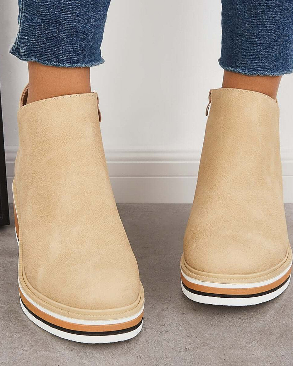 Lena Keilabsatz Stiefeletten Reißverschluss