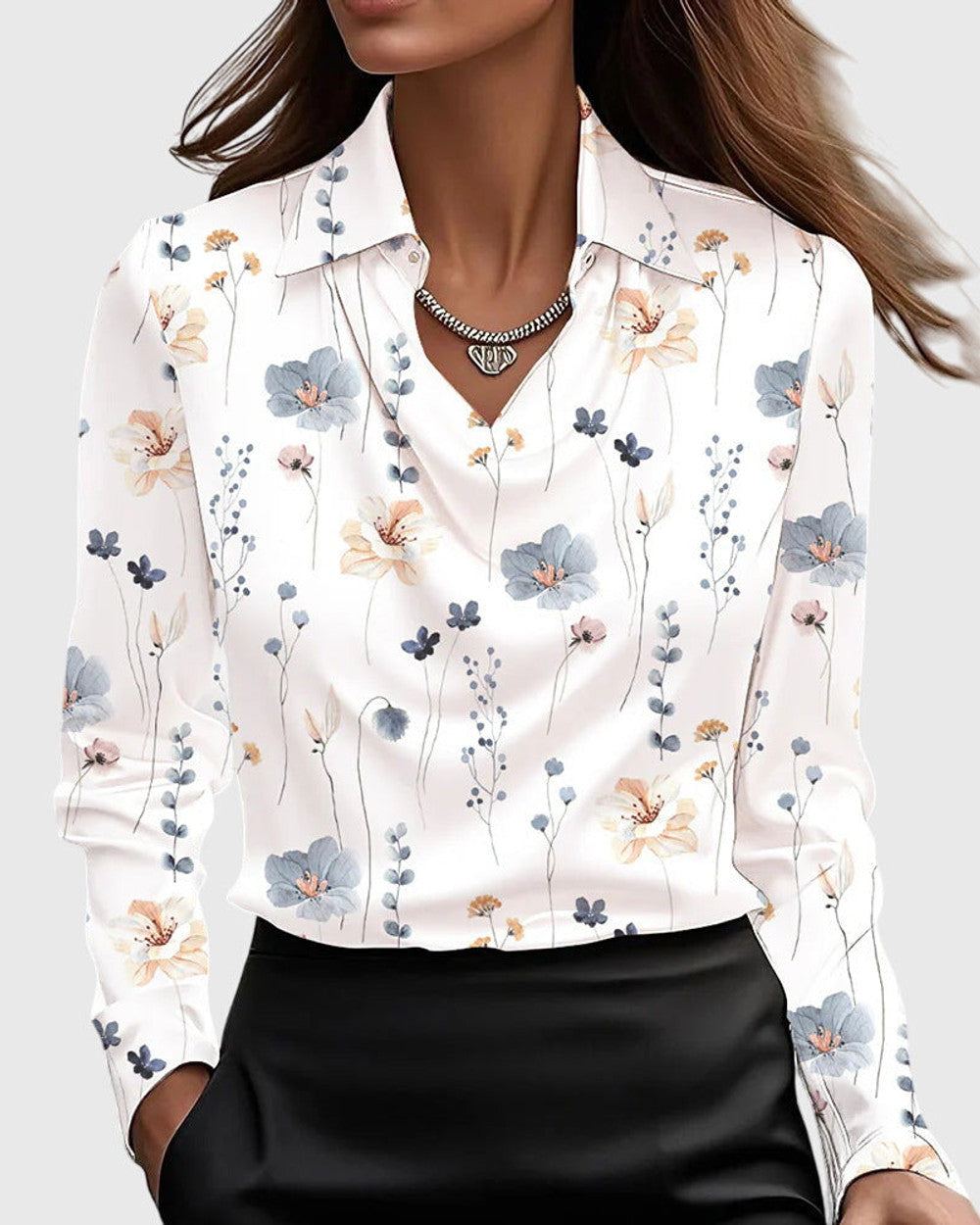 Lena Elegante Bluse Langarm Damen