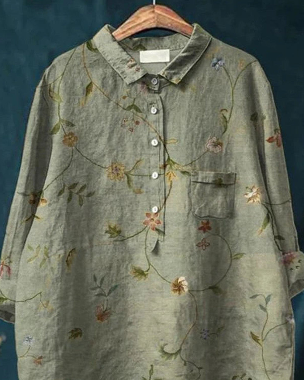 Amita Bluse Blumenmuster Vintage