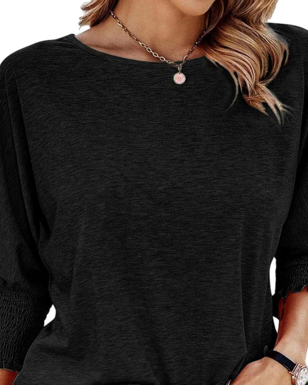 Wilma Einfache Rundhals Bluse Damen