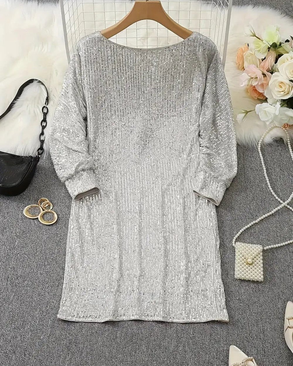 Aria Pailletten Festkleid Damen