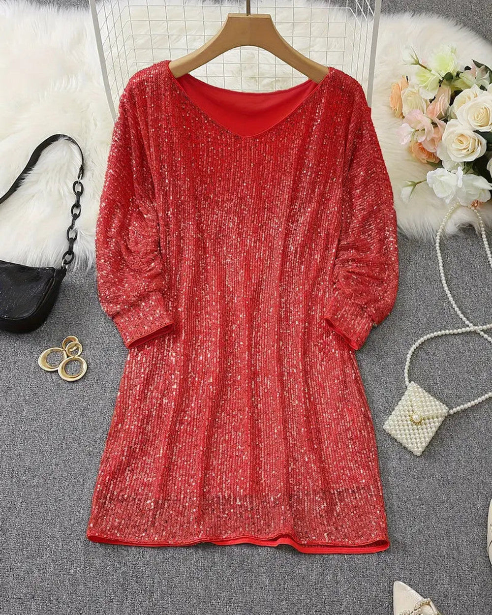 Aria Pailletten Festkleid Damen