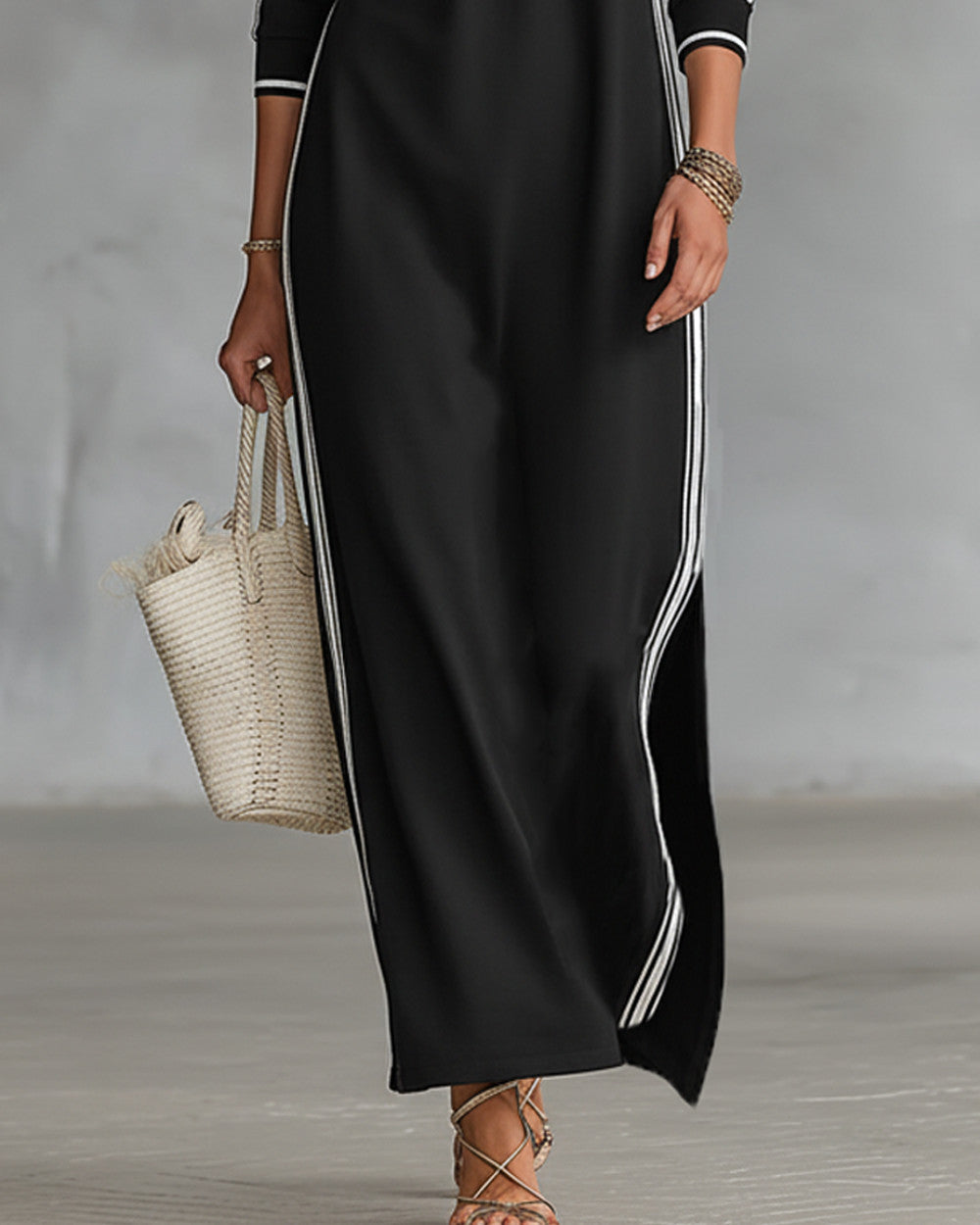 Lena Knopfleiste Kleid Besatz