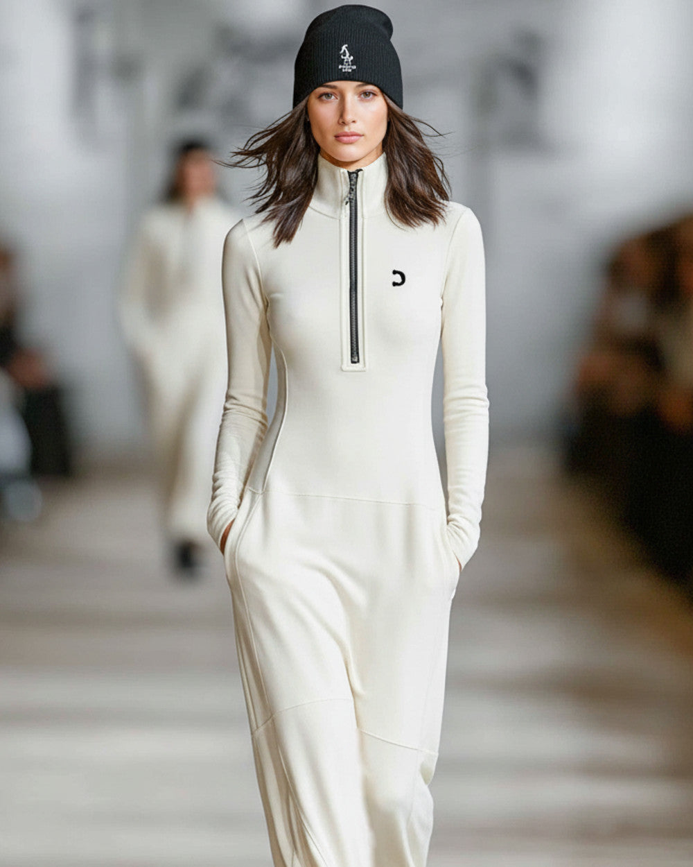 Nina Sportliches Maxikleid Rundhals