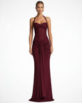 Celine Neckholder Raffung Maxikleid