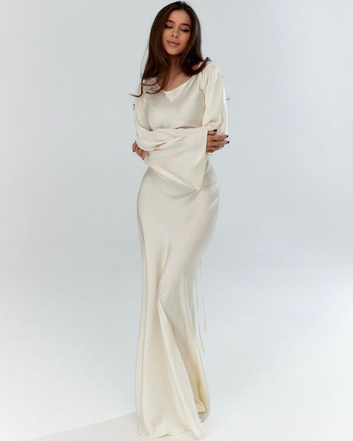 Alina Langärmliges Maxikleid Elegant