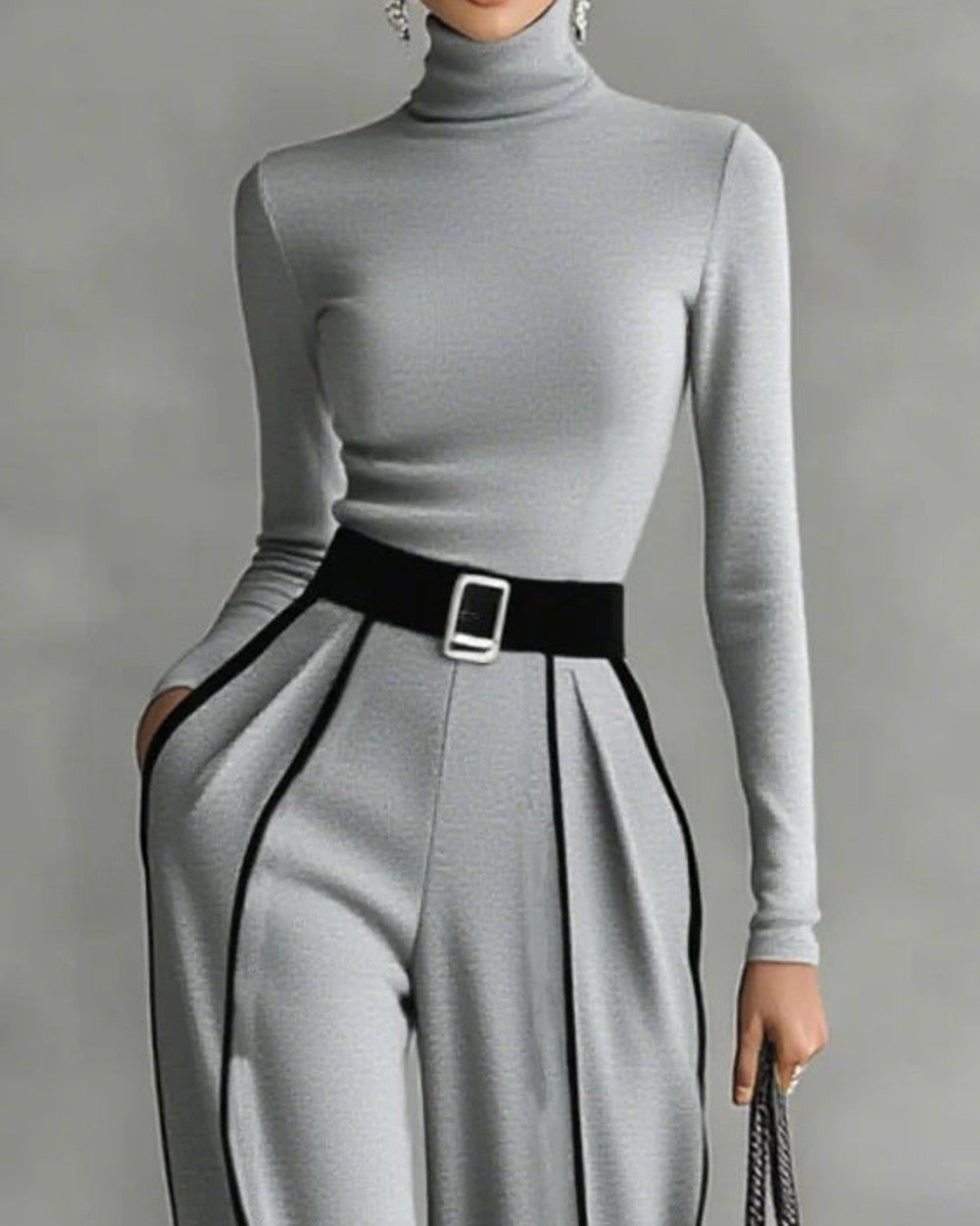 Nina Hochgeschlossenes Oberteil Hose Set
