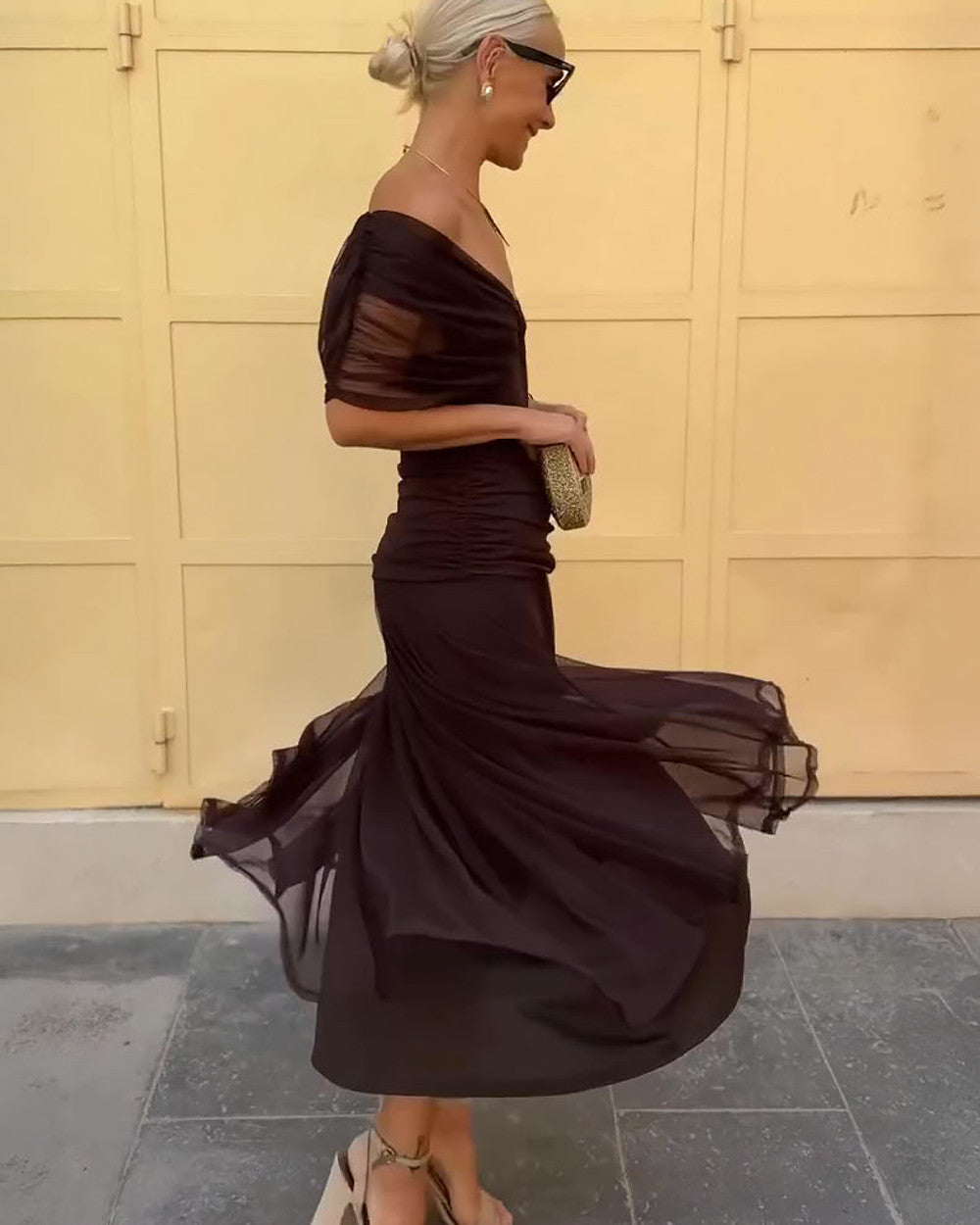 Bella Festliches Maxikleid V-Ausschnitt