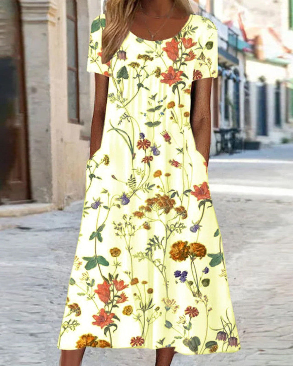 Yolanda Blumiges Bauchbedeckung Kleid