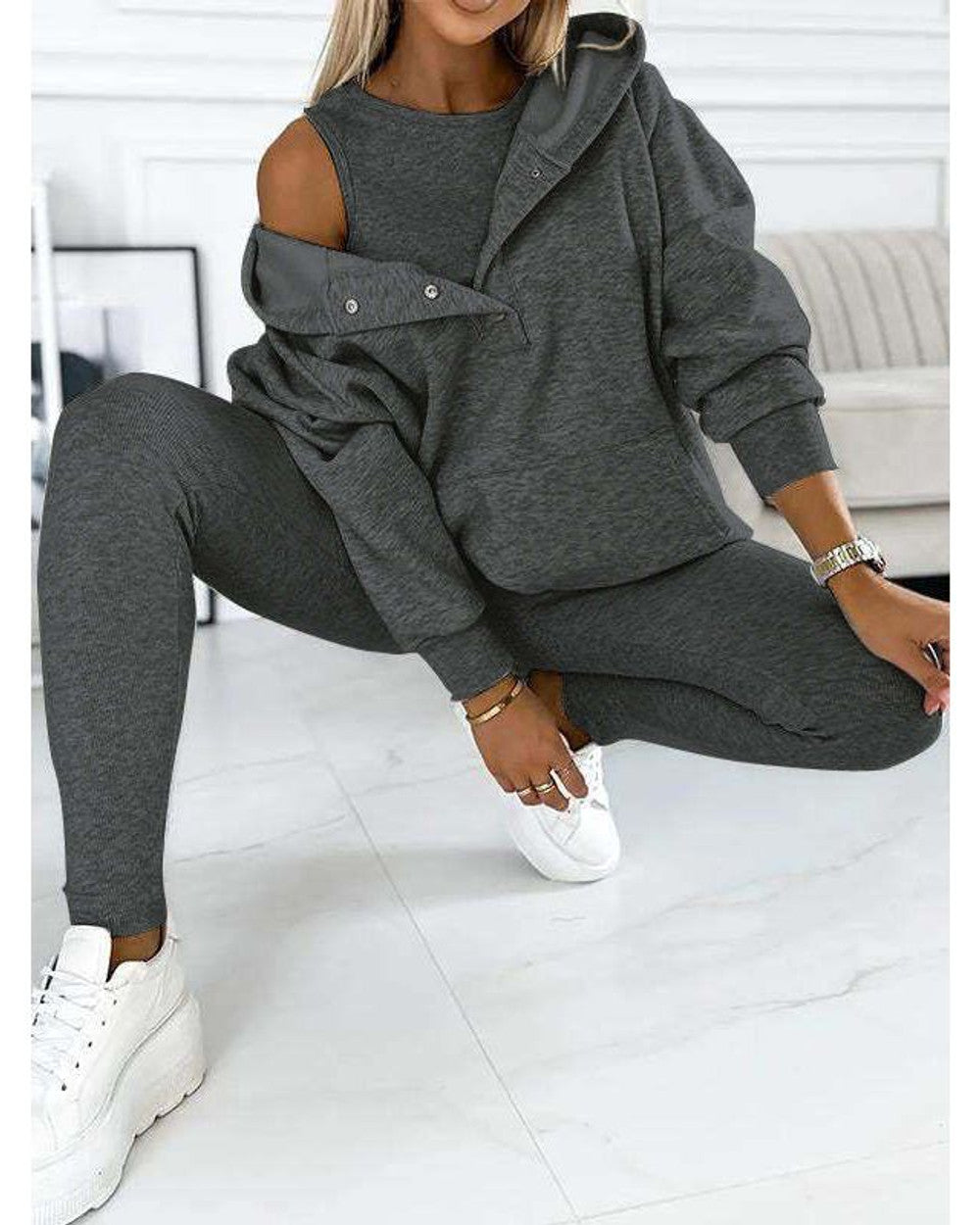 Lena Übergroße Dreiteilige Loungewear