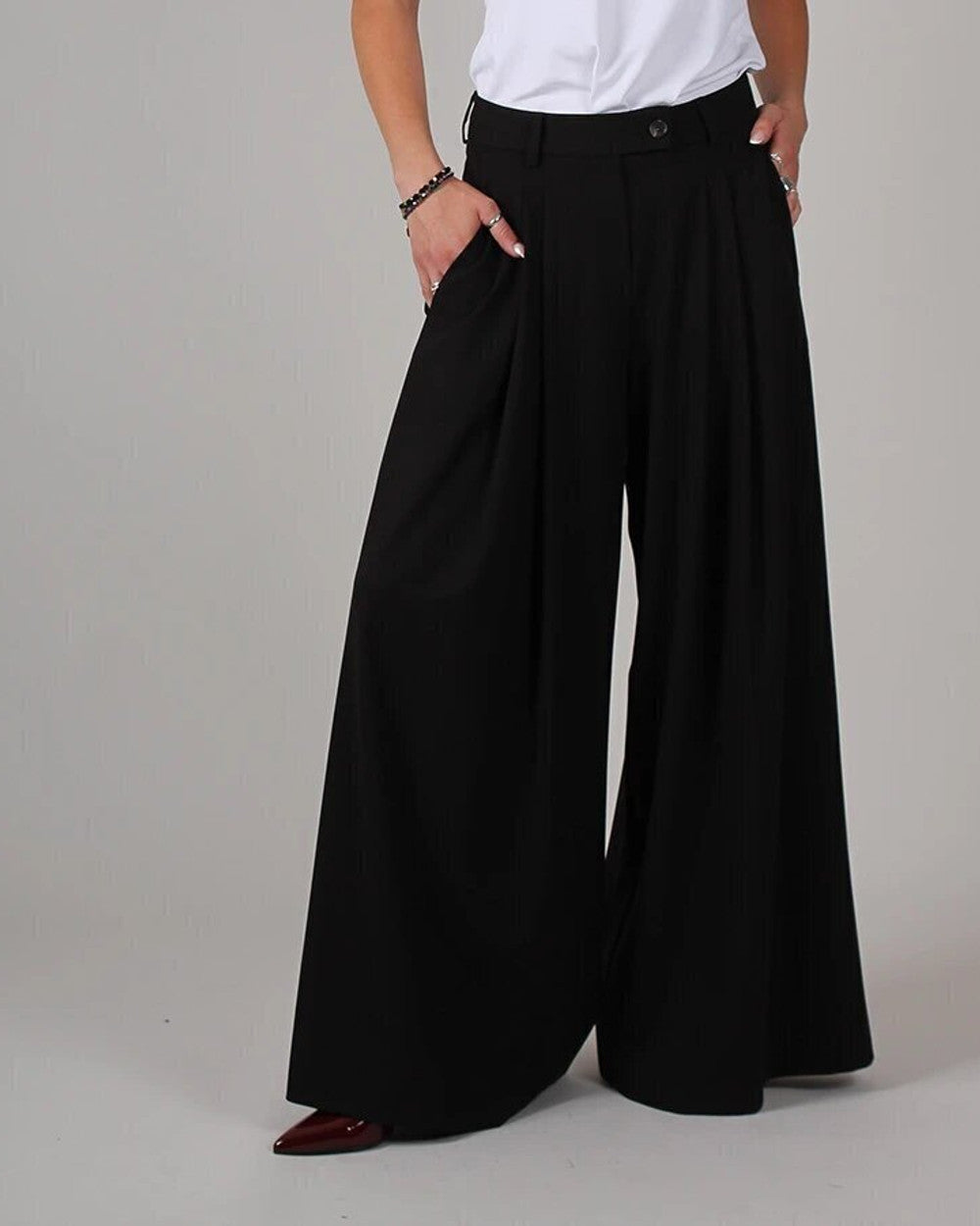 Manu Weite Leinenhose Palazzo Damen