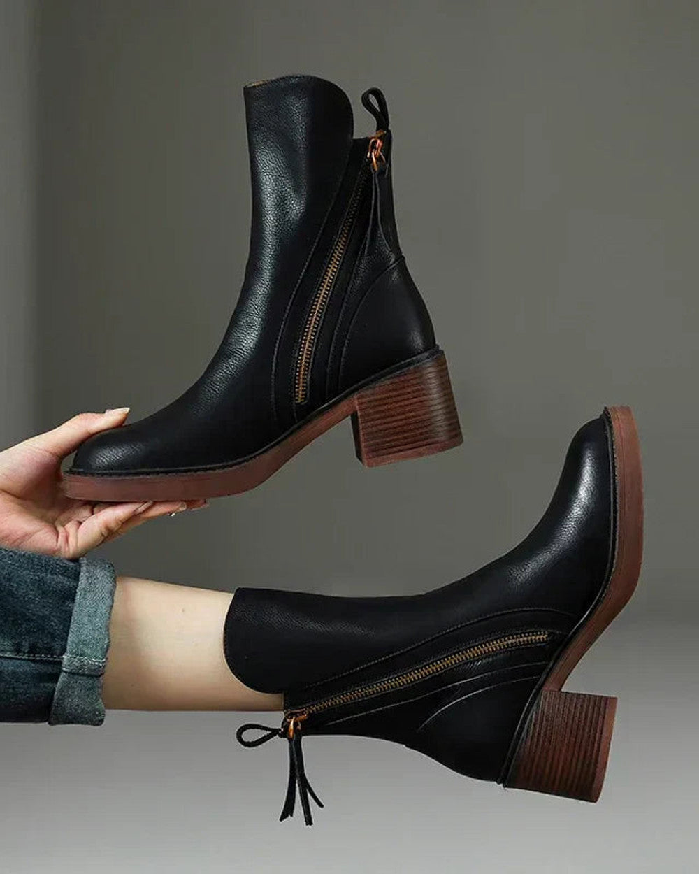 Nina Elegante Lederstiefel Damen