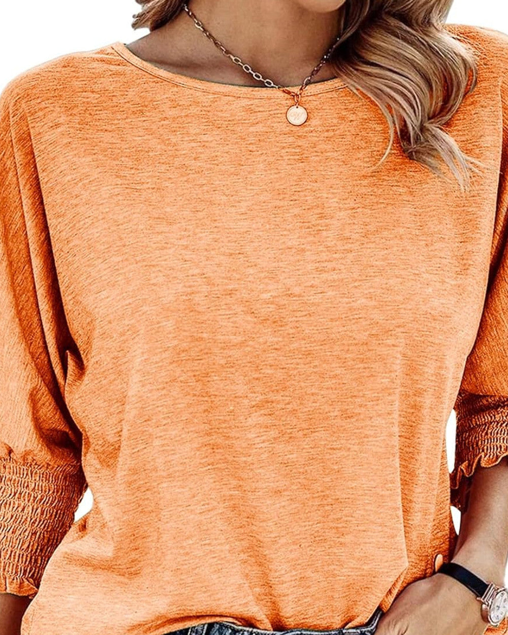 Wilma Einfache Rundhals Bluse Damen