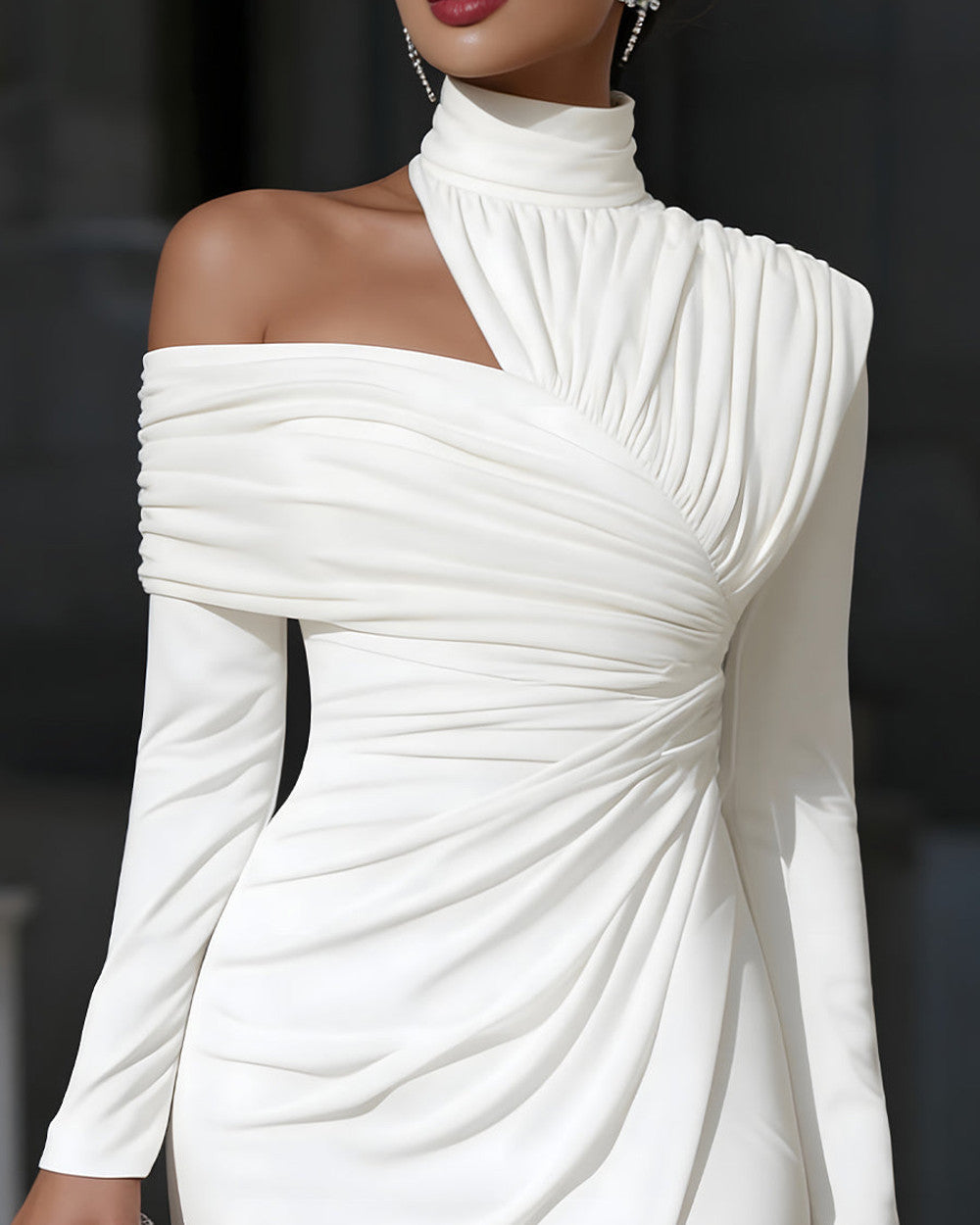 Alina asymmetrisches Abendkleid lang