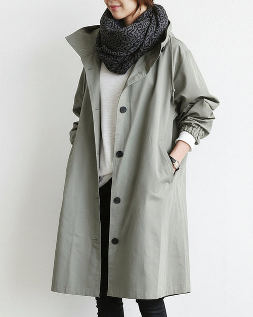 Alina Damen Trenchcoat mit Kapuze