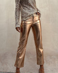 Sinclair Metallische Kunstleder Hose Damen