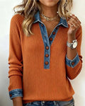 Mia Gestrickter Patchwork Strickpullover