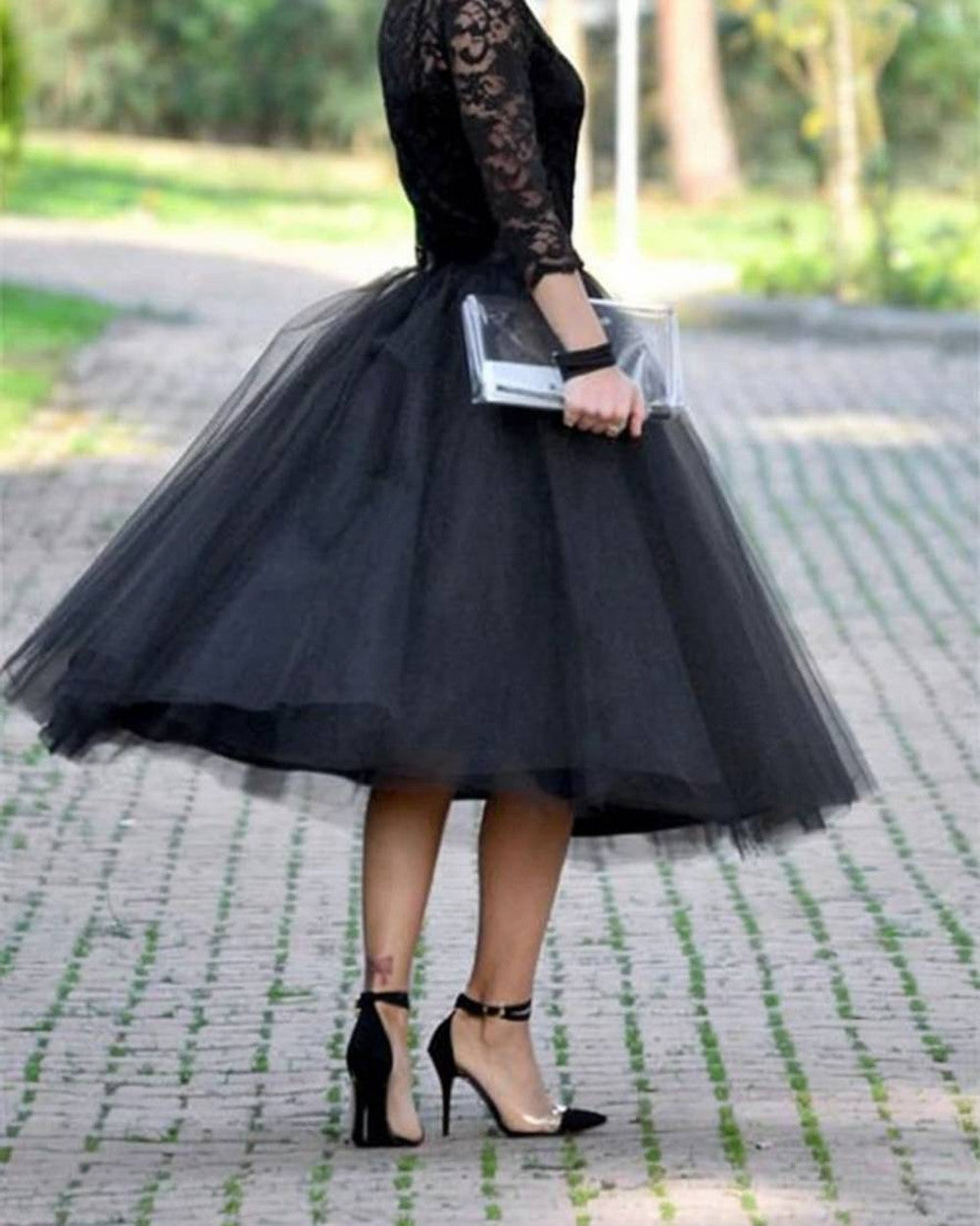 Nina Tüll-Ballettrock Midi Damen