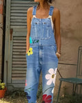 Emilia Jumpsuit Jeansstoff Blumenmuster