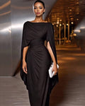 Lena Plissiertes Maxikleid Rundhals