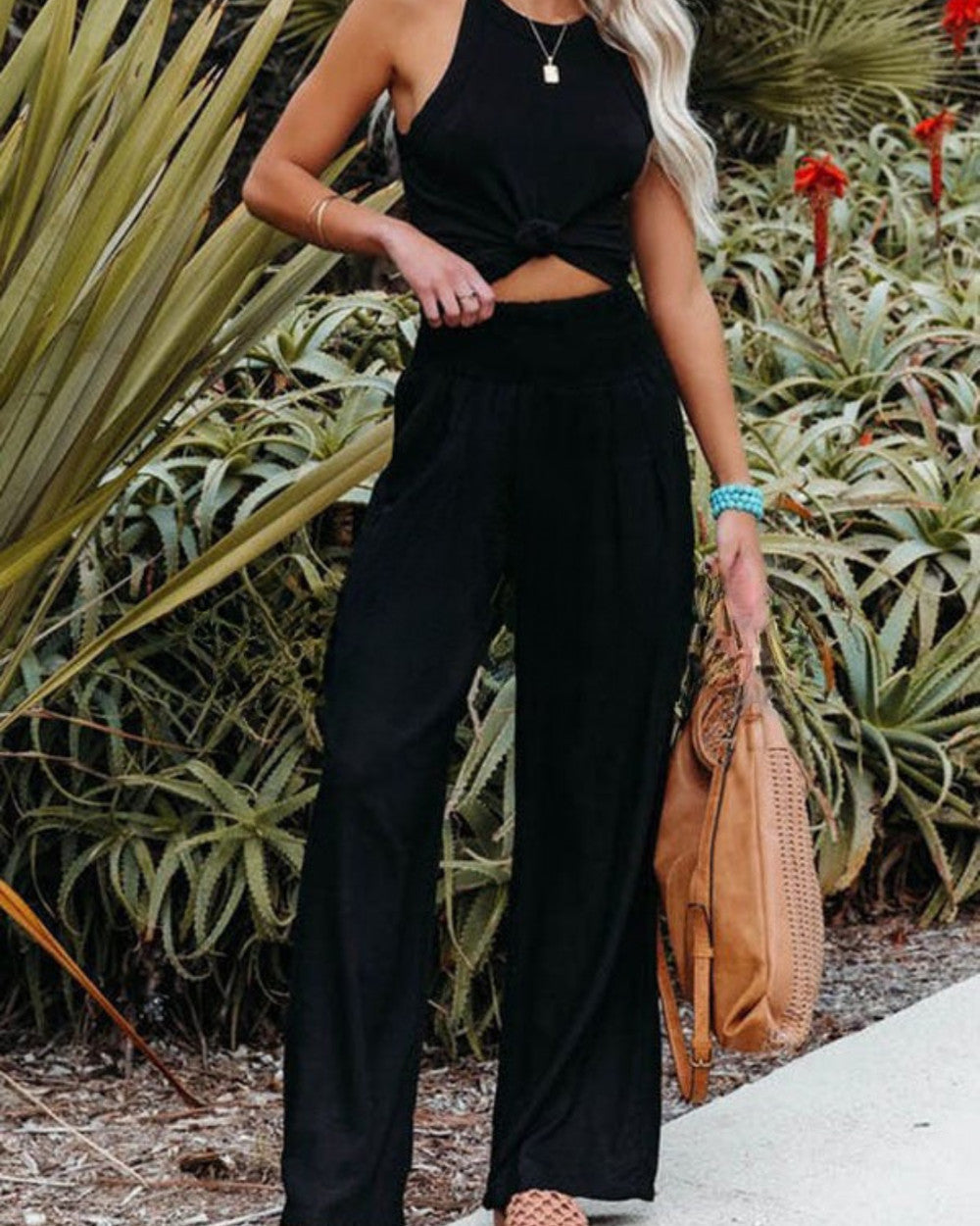 Lena Leinen Stoffhose mit Taschen