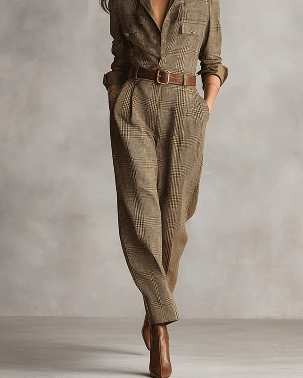 Lena Kariert Overall Tweed