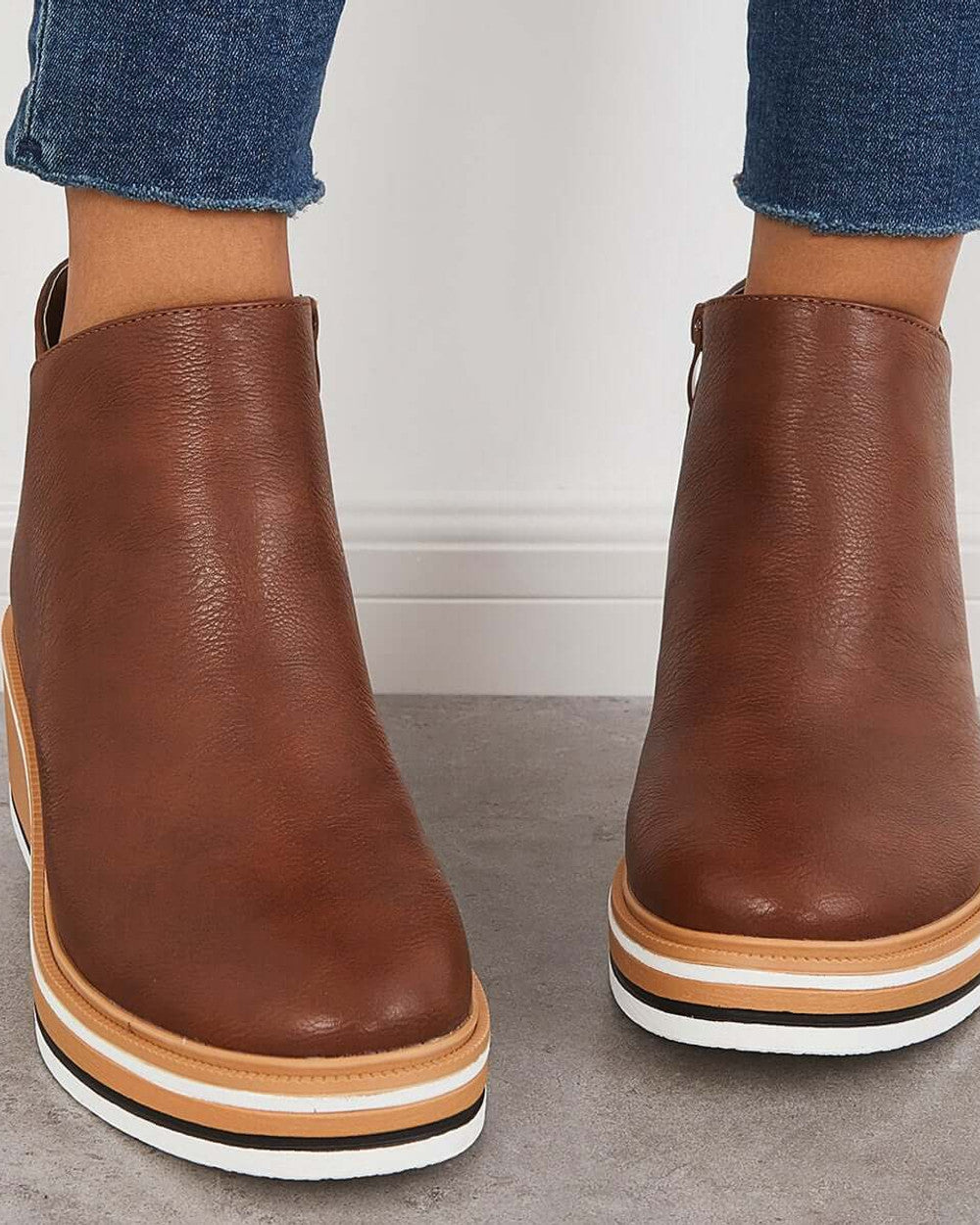 Lena Keilabsatz Stiefeletten Reißverschluss