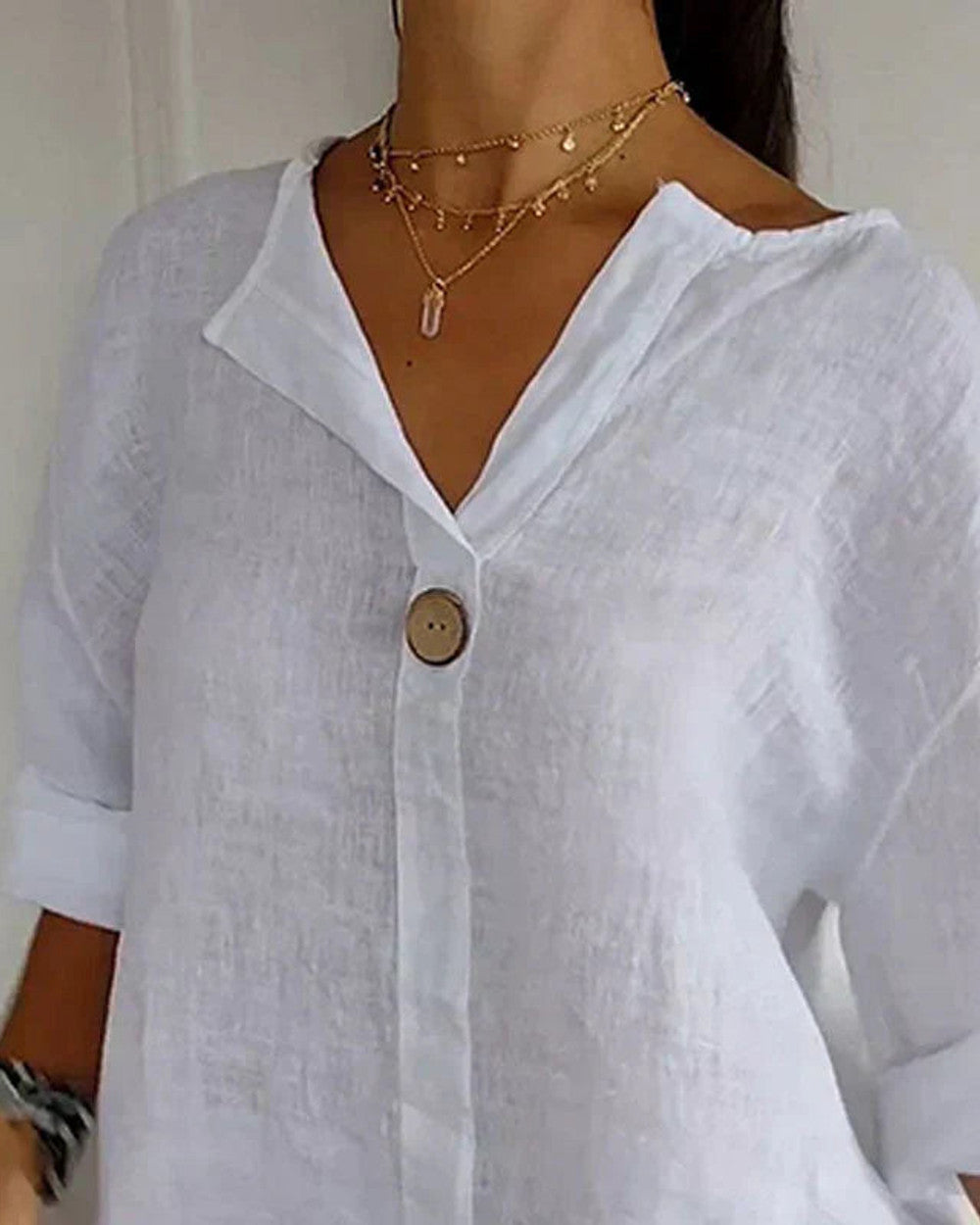 Denzel Vielseitige Knopf Bluse Damen