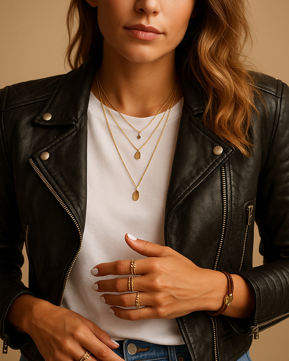 Avalon Kunstleder Jacke Kragen Damen