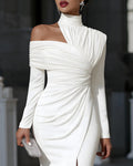 Alina asymmetrisches Abendkleid lang