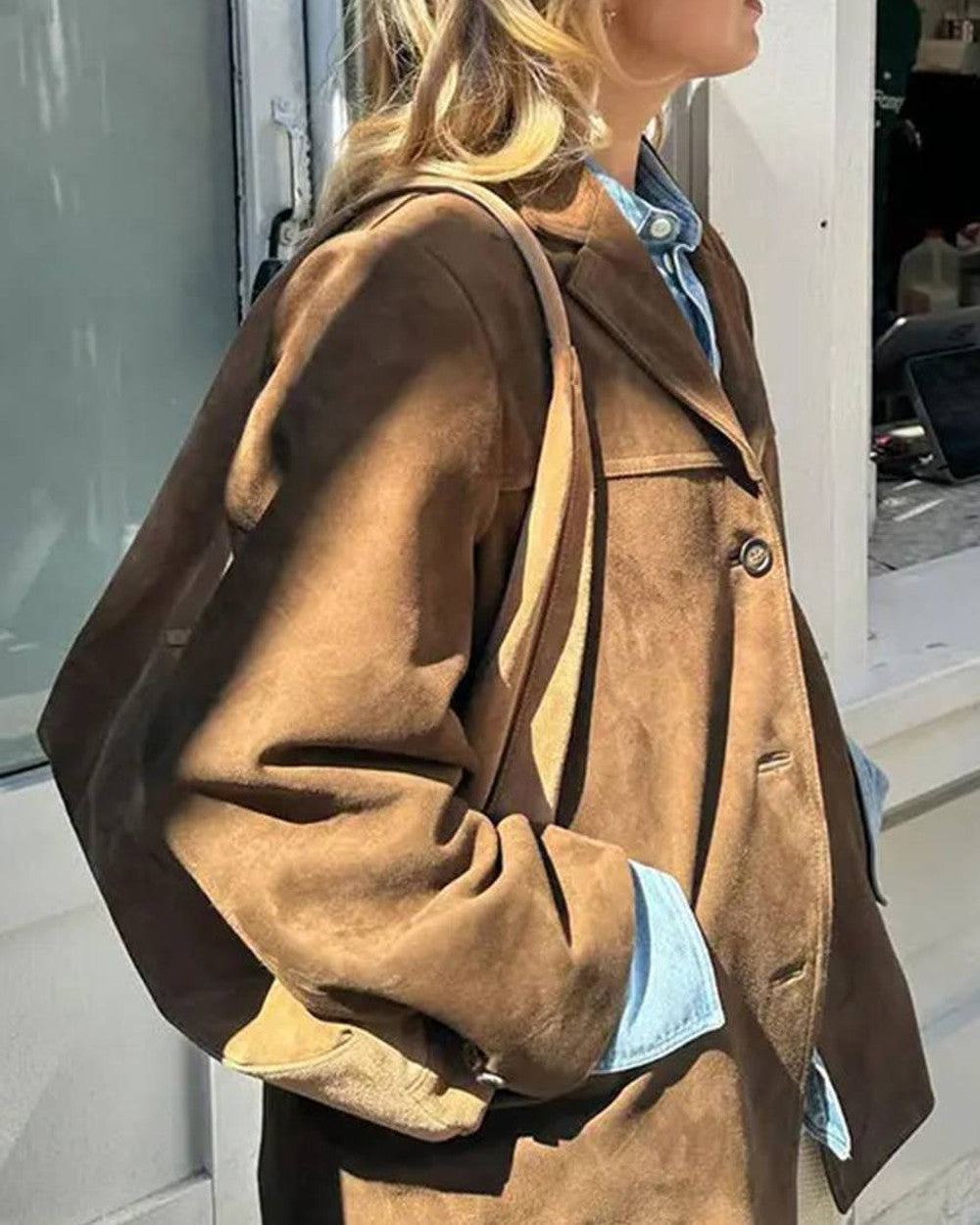 Lena Wildleder Sakko Jacke Damen