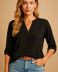 Isabelle Ausschnitt Bluse Damen Alltag