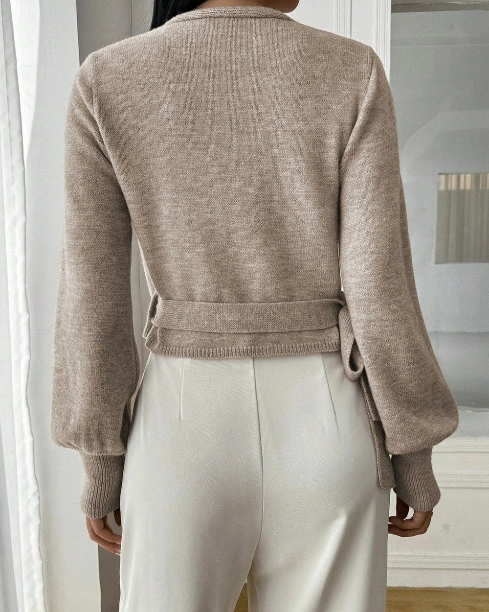 Lena Wickelpullover mit Bindegürtel