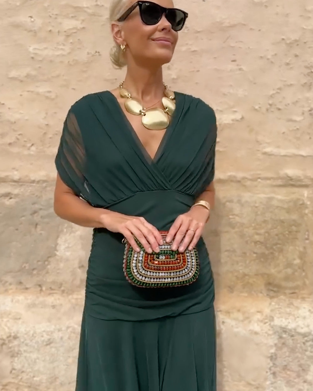 Bella Festliches Maxikleid V-Ausschnitt