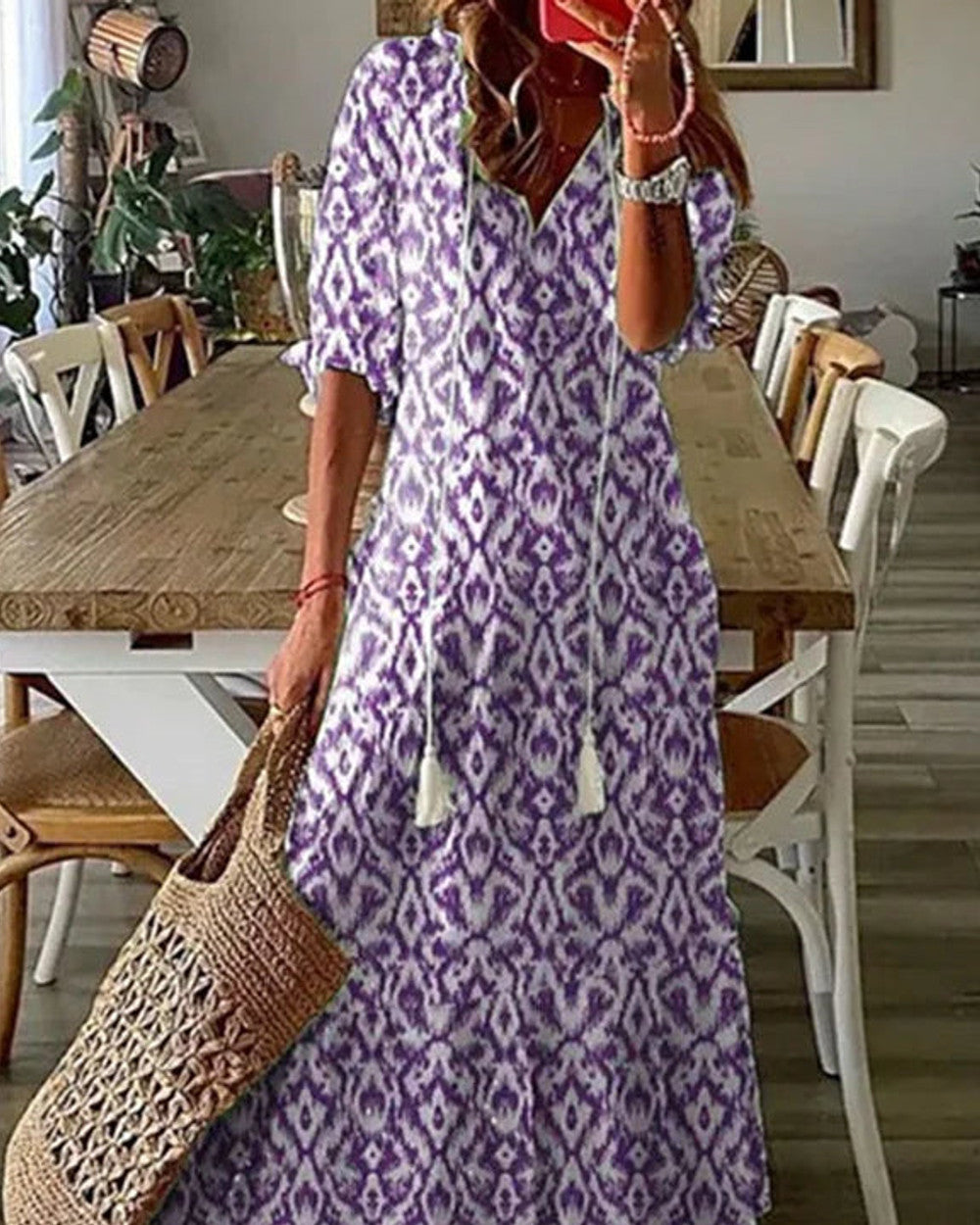 Riley Blumenmuster Maxikleid Lang Damen