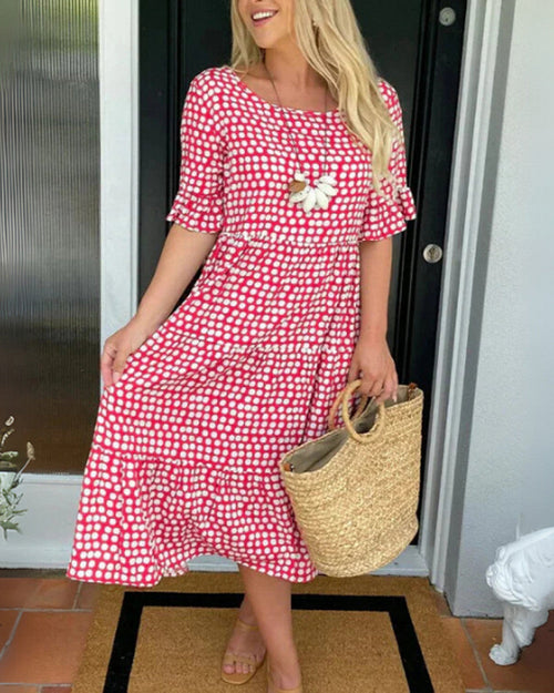 Aisha Gestuftes Midi Kleid Damen