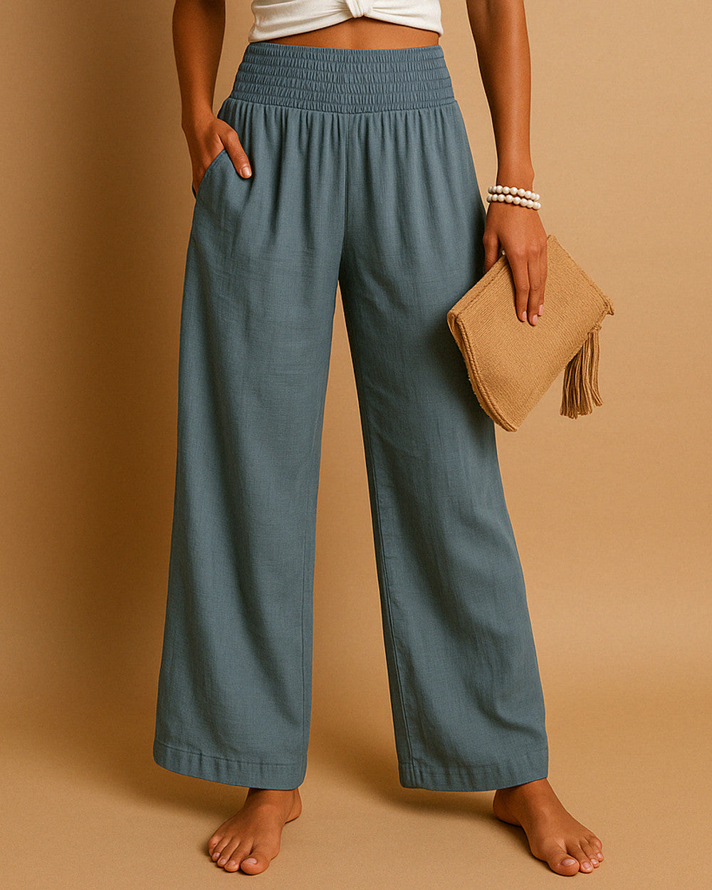 Lena Leinenhose Hochbund Damen
